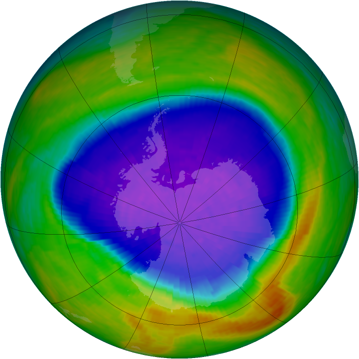 Antarctic ozone map for 07 October 1994